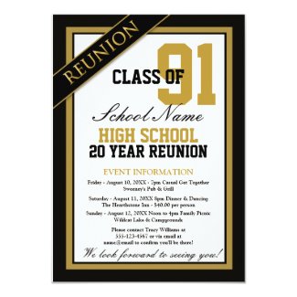Classy Formal High School Reunion Invitations