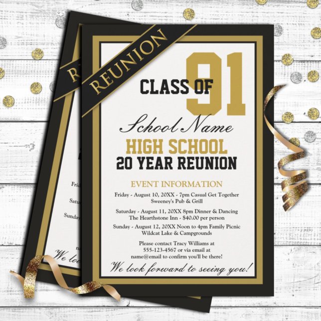 Classy Formal High School Reunion Invitations (Creator Uploaded)