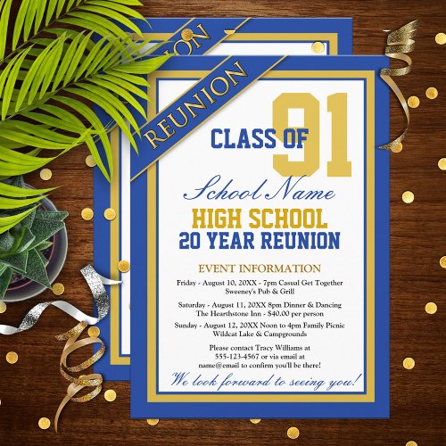 Classy Formal High School Reunion Invitations