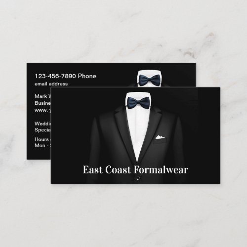 Classy Formalwear Business Cards
