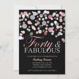 Classy Forty and Fabulous Birthday, Woman 40th Invitation