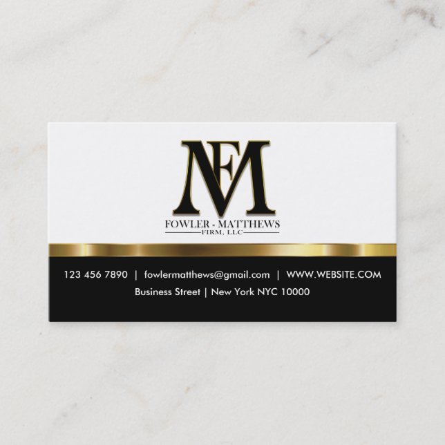 Classy Fowler Attorney Business Card (Front)