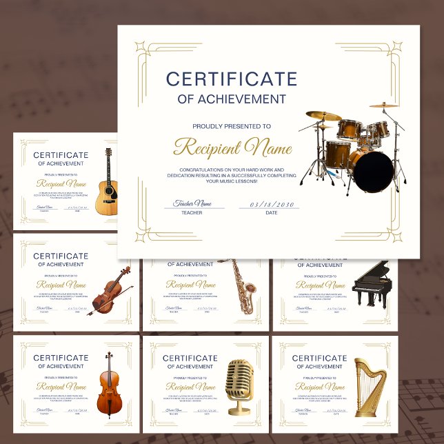 Classy Frame Percussion Course Award Certificate (ClassyFrame Singing Voice Course Award Certificate)