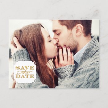 Classy Frame Save The Date Postcard by PeridotPaperie at Zazzle