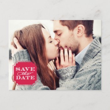 Classy Frame Save The Date Postcard by PeridotPaperie at Zazzle