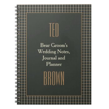Classy Framed Bear Groom's Gay Wedding Notebook by AGayMarriage at Zazzle