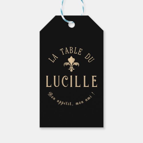 Classy French Fleur de Lis Market or Food Gift Tag