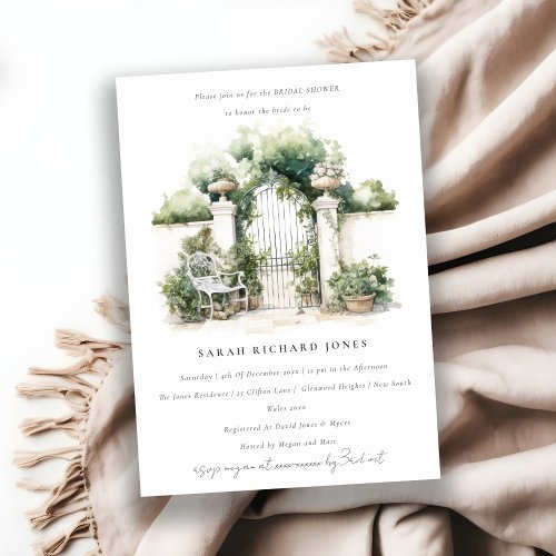 Classy French Garden Landscape Bridal Shower Invitation