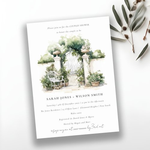 Classy French Garden Landscape Couples Shower Invitation