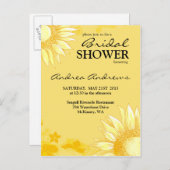 Classy & Fun Sunflower Yellow Bridal Shower Invite (Front/Back)