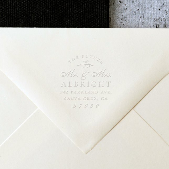 Classy Future Mr Mrs Name Wedding Return Address Embosser (Creator Uploaded)