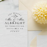 Classy Future Mr Mrs Name Wedding Return Address Rubber Stamp<br><div class="desc">Create your own return address rubber stamp with our easy-to-use template featuring hand-drawn leaves and classy typography combining script and serif fonts. Click on "Personalize this template" and add your family name, your return address and your ZIP code. Ideal for botanical themed weddings or nature-loving couples. Choose from 5 different...</div>