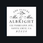 Classy Future Mr Mrs Name Wedding Return Address Rubber Stamp<br><div class="desc">Create your own return address rubber stamp with our easy-to-use template featuring hand-drawn leaves and classy typography combining script and serif fonts. Click on "Personalize this template" and add your family name, your return address and your ZIP code. Ideal for botanical themed weddings or nature-loving couples. Choose from 5 different...</div>