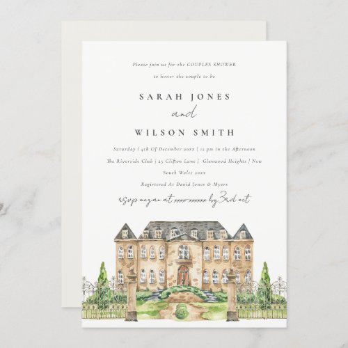 Classy Garden Chateau Manor Couples Shower Invite