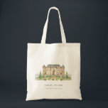 Classy Garden Chateau Manor Watercolor Wedding Tote Bag<br><div class="desc">Rustic Watercolor French Chateau / English Manor Theme Collection.- it's an elegant script watercolor Illustration of Chateau with classic garden,  Perfect for your Country destination wedding & parties. It’s very easy to customize,  with your personal details. If you need any other matching product or customization,  kindly message via Zazzle.</div>