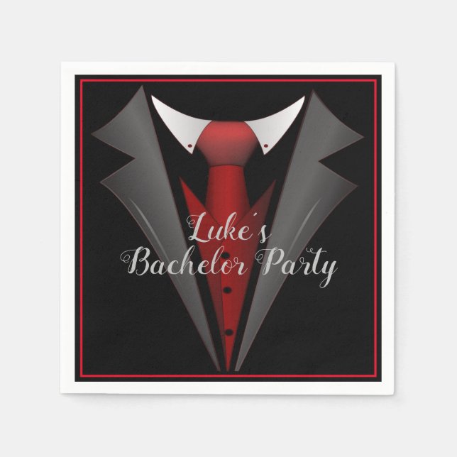 Classy Gentleman Red Tie Napkins (Front)