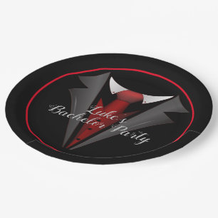 Classy Gentleman Red Tie Paper Plates