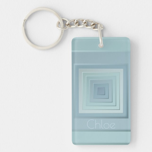 Classy Geometric Squares Keychain (Front)