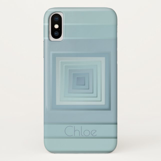 Classy Geometric Squares (light blues) Case-Mate iPhone Case (Back)