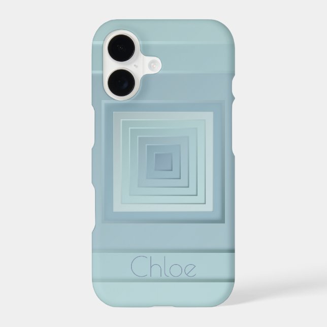 Classy Geometric Squares (light blues) Iphone Case (Back)