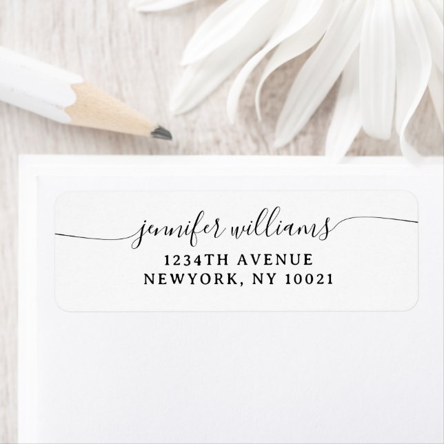 Classy Girly Elegant Minimalist Black Gray Script Label (Insitu)