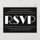 [ Thumbnail: Classy & Glamorous "RSVP" Postcard ]