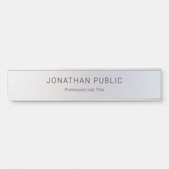 Classy Glamorous Silver Template Elegant Modern Door Sign | Zazzle