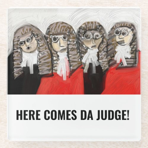 Classy glass tile funny barristerlawyer painting glass coaster