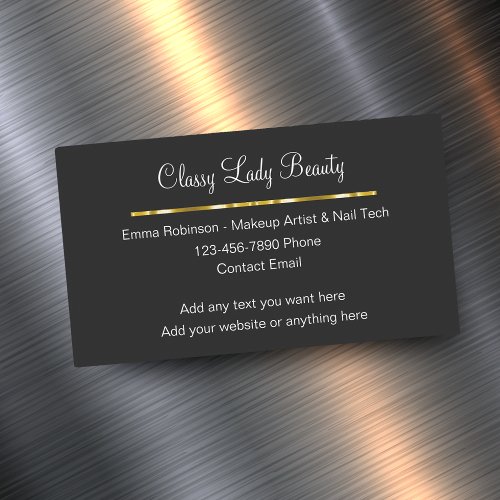 Classy Glitzy Beauty Magnetic Business Cards