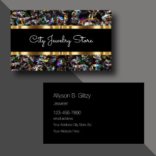 Classy Glitzy Bling Jewelry Store Business Card