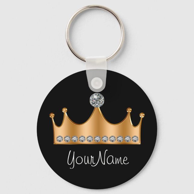 Classy Glitzy Bling Princess Crown Keychains (Front)