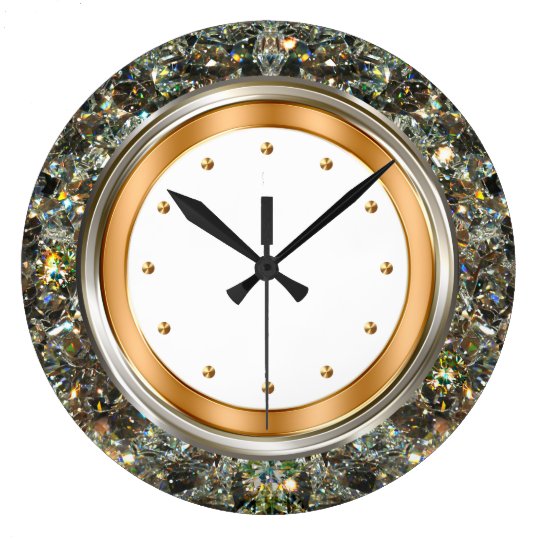 Classy Glitzy Bling Style Wall Large Clock