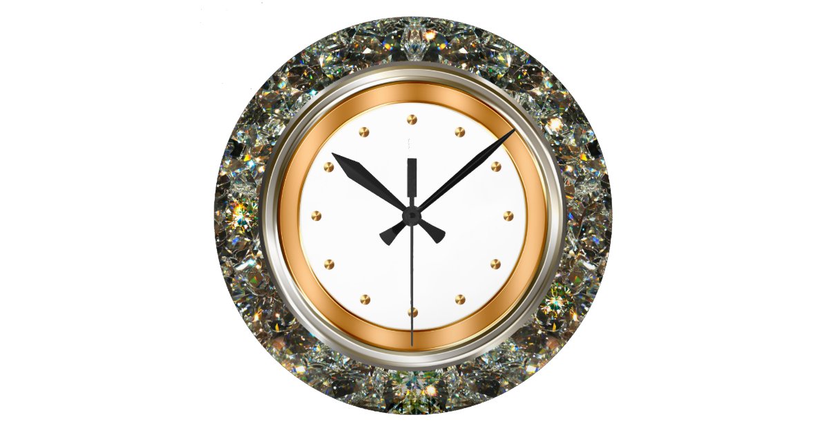 Classy Glitzy Bling Style Wall Large Clock