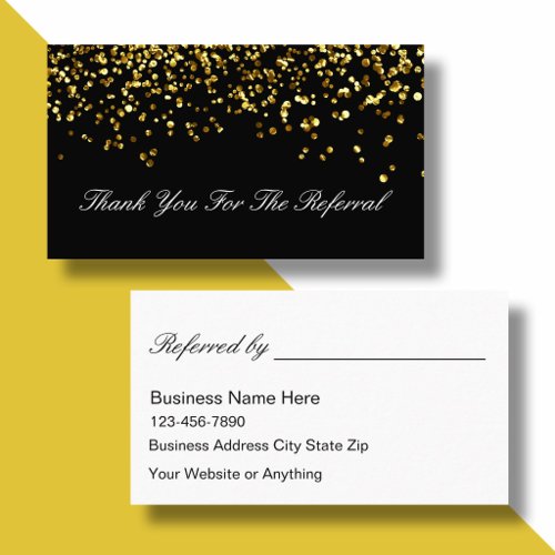 Classy Glitzy Business Referral Cards Design