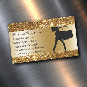 Classy Glitzy Fashion Business Card Magnet