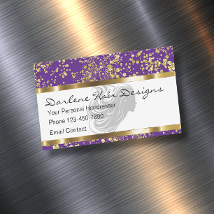 Classy Glitzy Hair Beauty Business Card Magnet