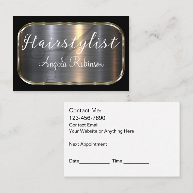 Classy Glitzy Hairstylist Beauty Business Cards  (Front/Back)
