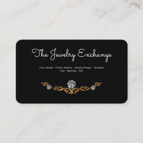 Classy Glitzy Jeweler Business Card