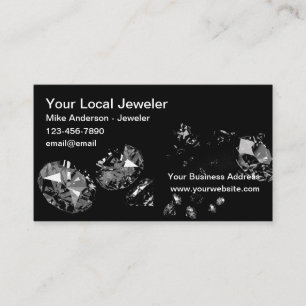 Classy Glitzy Jeweler Diamonds Theme Business Card
