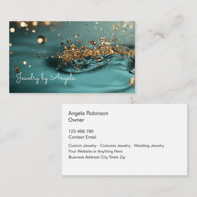 Classy Glitzy Jewelry Designer Business Card (Front/Back)