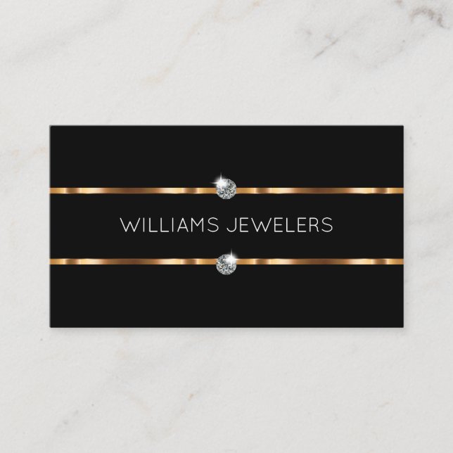 Classy Glitzy Jewelry Store Jeweler Business Cards (Front)