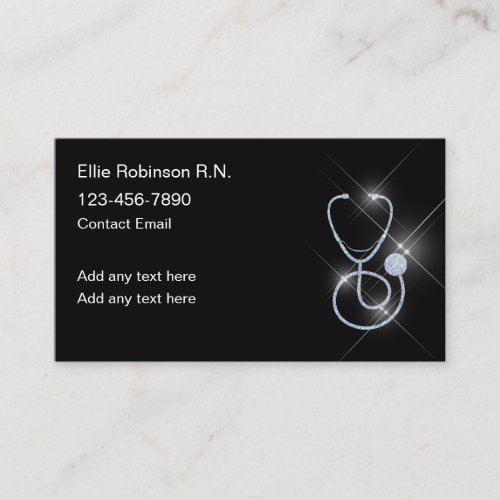 Classy Glitzy Medical Nurse Business Cards