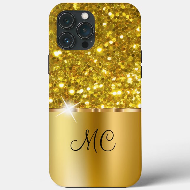 Classy Glitzy Monogram Case-Mate iPhone Case (Back)
