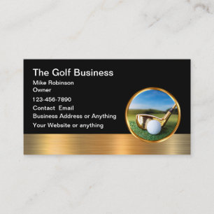 Classy Glossy Golf Theme Business Cards