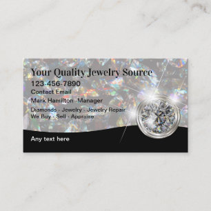 Classy Glossy Luxury Jewelry Store Business Cards