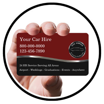 Classy Glossy Taxi Business Cards by Luckyturtle at Zazzle