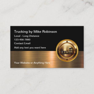Classy Glossy Trucking Driver Business Cards