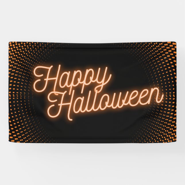 Classy Glowing Happy Halloween Banner (Horizontal)