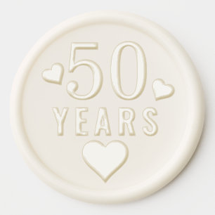 Classy Gold 50th Wedding Anniversary Wax Seal Sticker