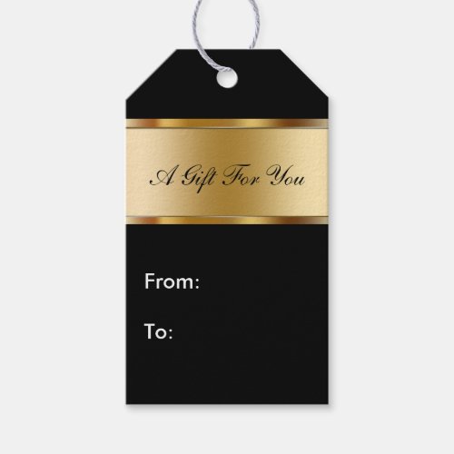 Classy Gold And Black Gift Tags